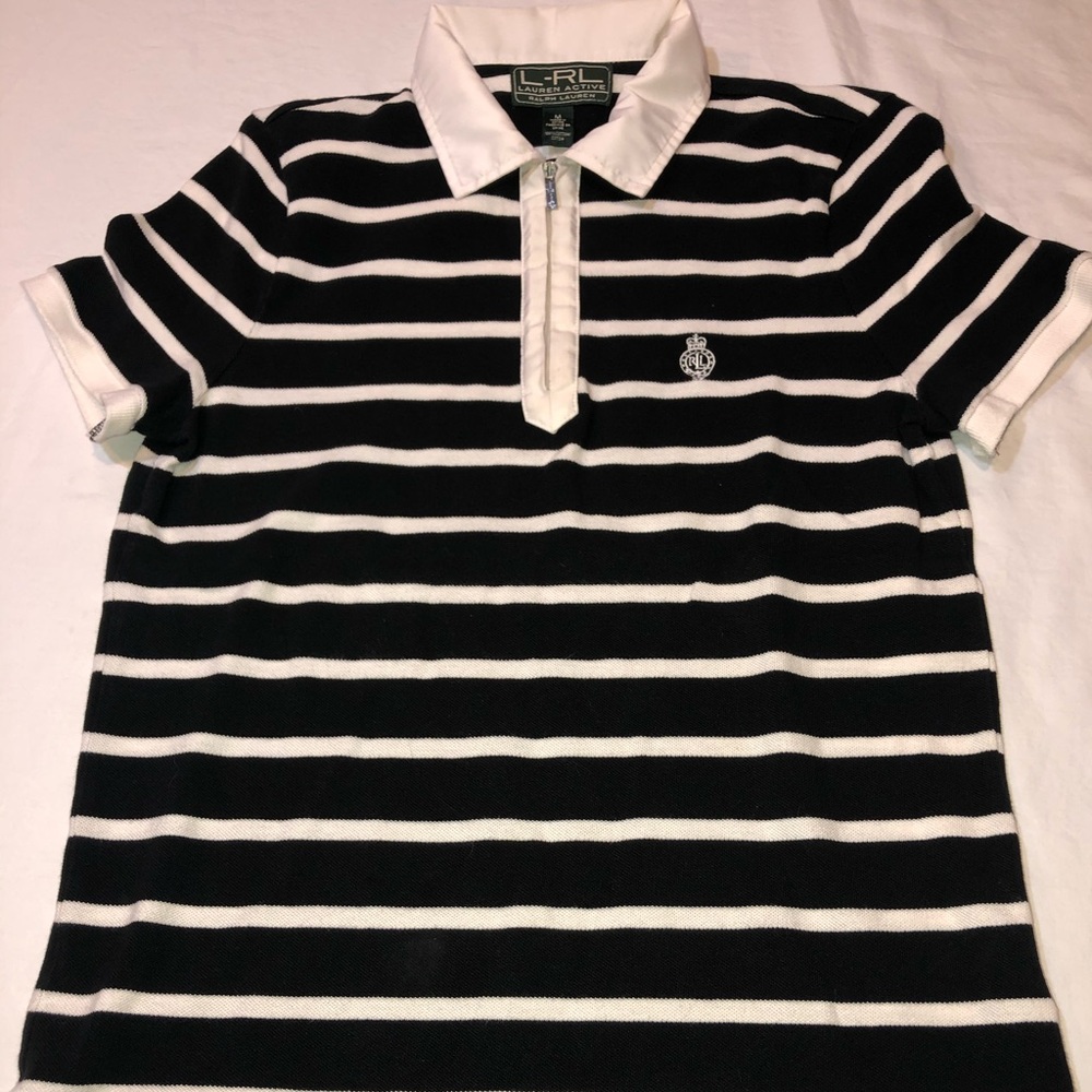 Ralph Lauren active black striped shirt.